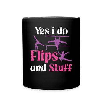 Funny Gymnastics for Girls - Full Colour Mug - black - Front