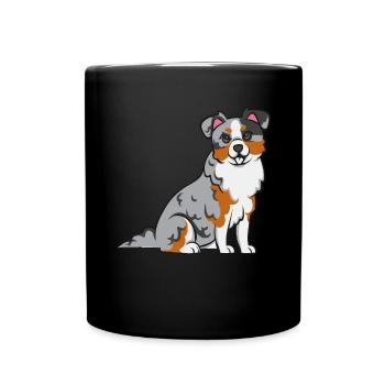 Miniature Australian Shepherd - Full Colour Mug - black - Front