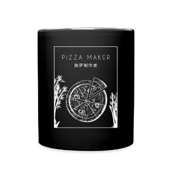 Pizza Maker Chinese Hanzi Pizza Tray Pizza Oven - Full Colour Mug - black - Front