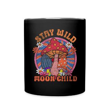 Stay Wild Moon Child Hippie Mushroom - Tasse einfarbig - Schwarz - Vorne