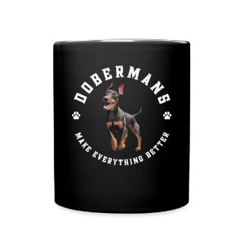 Doberman Pinscher Chien Dobie - Mug uni - noir - Devant