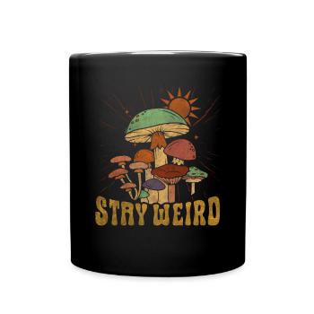 Restez bizarre Hippie Mushroom - Mug uni - noir - Devant