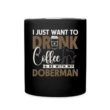 Doberman Pinscher Chien Dobie - Mug uni - noir - Devant
