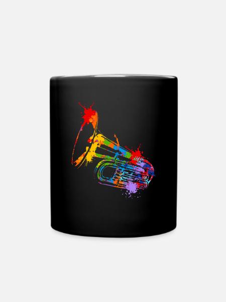 Splash Tuba Musical Musician Tubaist - Tasse einfarbig - Schwarz
