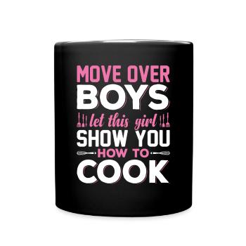 Move Over Boys Laissez cette fille vous montrer comment cuisiner - Mug uni - noir - Devant
