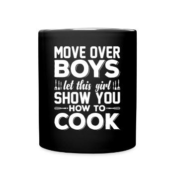 Move Over Boys Laissez cette fille vous montrer comment cuisiner - Mug uni - noir - Devant