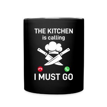 La cuisine appelle I Must Go Funny Chefs & Coo - Mug uni - noir - Devant