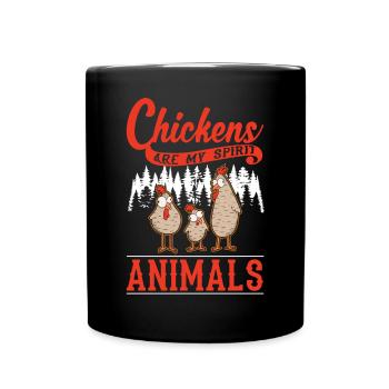 Hühner Spirit Animal Poulet Hühnchen - Mug uni - noir - Devant