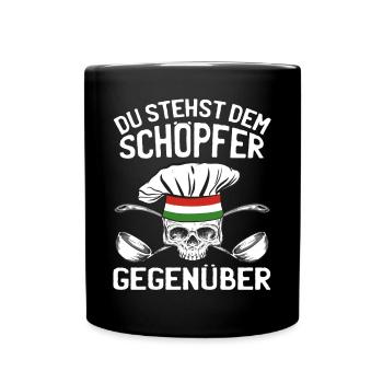 Koch Italien Küche - Schöpfer Gegenüber - Tasse einfarbig - Schwarz - Vorne