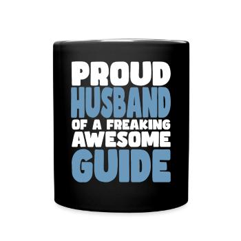 Proud wife of a damn good tour guide - Full Colour Mug - black - Front