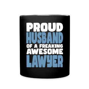 Fière épouse d’un sacré bon avocat - Mug uni - noir - Devant