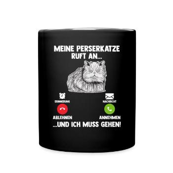 Persakatze Katze - Tasse einfarbig - Schwarz - Vorne