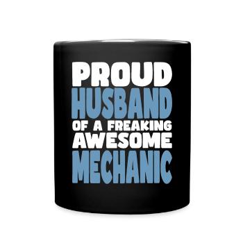 Fière épouse d’un sacré bon mécanicien - Mug uni - noir - Devant