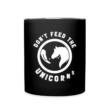 Lustiger Einhorn Spruch I Einhörner - Tasse einfarbig - Schwarz - Vorne