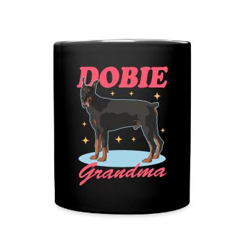 Doberman Dobie Grandma Dog Owner Gift - Full Colour Mug - black - Front