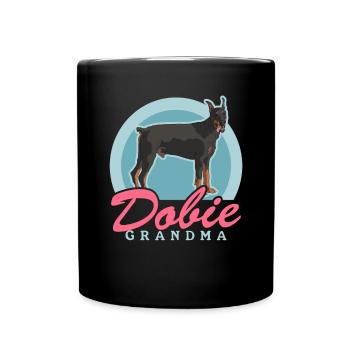Doberman Dobie Grandma Dog Owner Gift - Full Colour Mug - black - Front