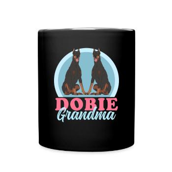 Doberman Dobie Grandma | Dog Owner Gift - Full Colour Mug - black - Front