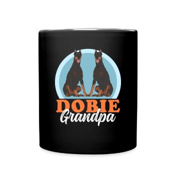 Doberman Dog Owner Dobie Grandpa Gift - Full Colour Mug - black - Front