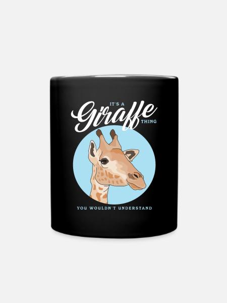 Giraffe Liebhaber Giraffen Geschenk - Tasse einfarbig - Schwarz