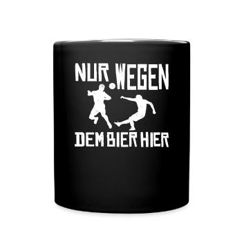 Fußballzubehör Geschenkidee Fußballfan - Tasse einfarbig - Schwarz - Vorne