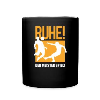 Fußballzubehör Geschenkidee Fußballfan - Tasse einfarbig - Schwarz - Vorne