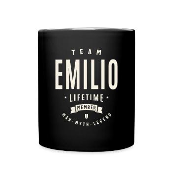 Team Emilio Lebenslanges Mitglied - Tasse einfarbig - Schwarz - Vorne