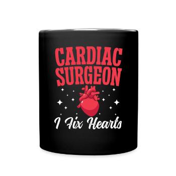 Cardiac Surgeon I Fix Hearts Cardiac Surgery Cardiologist - Full Colour Mug - black - Front