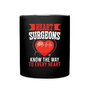 Cardiac Surgeon Know Way To Every Heart Cardiac Surgery - Full Colour Mug - black - Front