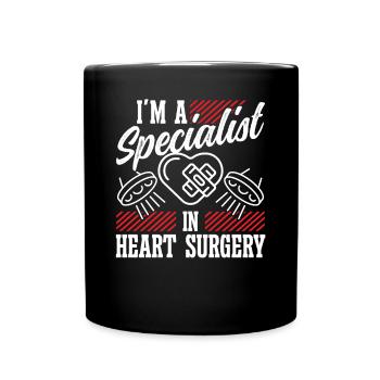 Cardiac Surgeon Specialist Heart Surgery Cardiac Surgery - Full Colour Mug - black - Front