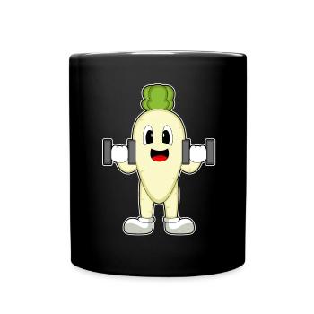 Radieschen Bodybuilder Hanteln Bodybuilding - Tasse einfarbig - Schwarz - Vorne