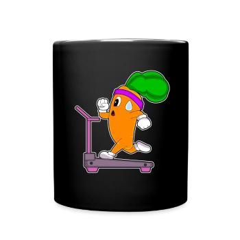 Karotte Workout Laufband Fitness - Tasse einfarbig - Schwarz - Vorne