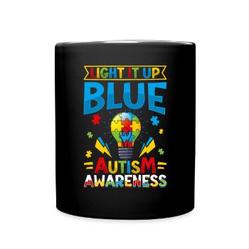 World autism Mom Dad - Full Colour Mug - black - Front