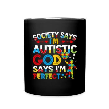 I'm autistic Boys Girls - Tasse einfarbig - Schwarz - Vorne