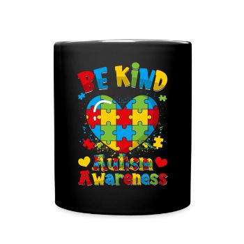 World autism Mom Dad - Full Colour Mug - black - Front