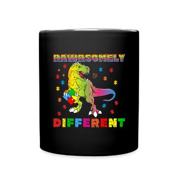 Rawrsomely Different Autism Boy - Full Colour Mug - black - Front