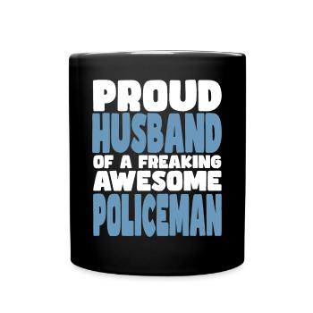 Fière épouse d’un sacré bon flic - Mug uni - noir - Devant