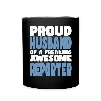 Fière épouse d’un sacré bon journaliste - Mug uni - noir - Devant