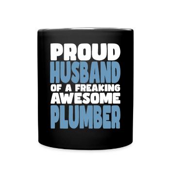 Fière épouse d’un sacré bon plombier - Mug uni - noir - Devant