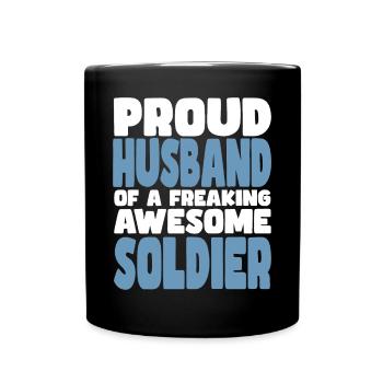 Fière épouse d’un sacré bon soldat - Mug uni - noir - Devant