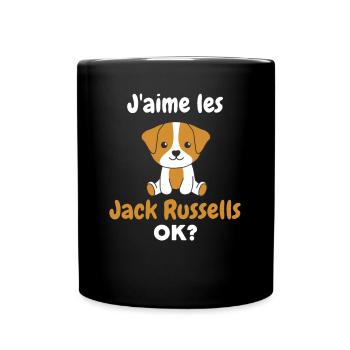 Ich mag Jack Russells ok? Süßer Jack Russell - Tasse einfarbig - Schwarz - Vorne