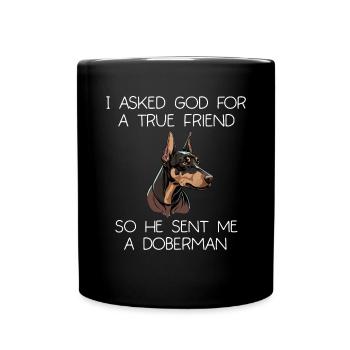 Doberman Pinscher Chien Dobie - Mug uni - noir - Devant