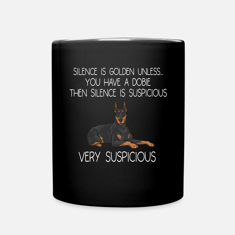 Dobermann Pinscher Hund Dobie - Tasse einfarbig - Schwarz