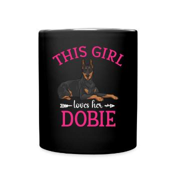 Doberman Pinscher Chien Dobie - Mug uni - noir - Devant