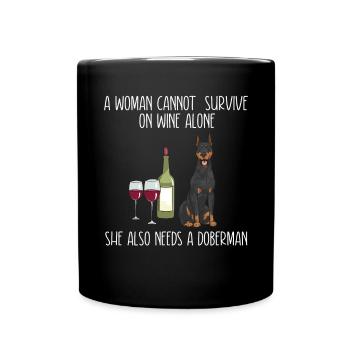 Doberman Pinscher Chien Dobie - Mug uni - noir - Devant
