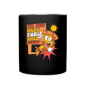 Je suis juste ici pour la recette Pizza Plateau Pizza - Mug uni - noir - Devant