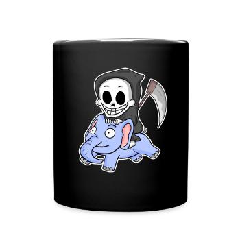 Grim Reaper Elephant - Full Colour Mug - black - Front