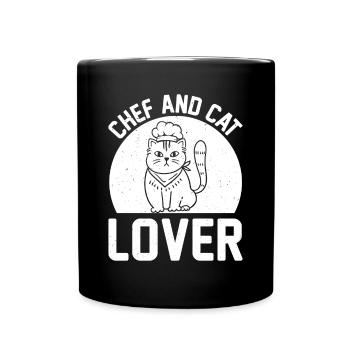 Chef And Cat Lover Chef Cook And Cat Owner Kitchen - Tasse einfarbig - Schwarz - Vorne