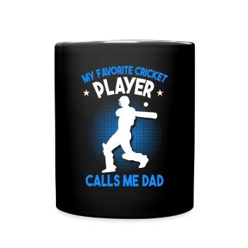 Mon joueur de cricket préféré m’appelle papa - Mug uni - noir - Devant