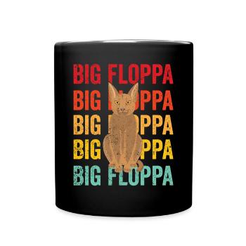 Big Floppa Karakal Katze Meme Retro - Tasse einfarbig - Schwarz - Vorne