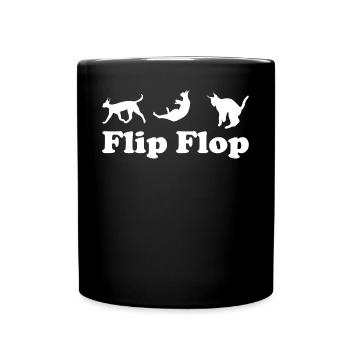 Großer Floppa Karakal Katze Meme - Tasse einfarbig - Schwarz - Vorne